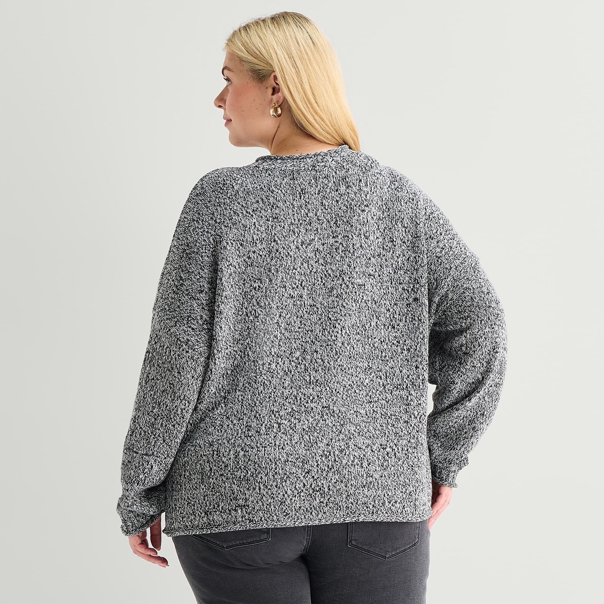 St. John's Bay Plus Womens Rollneck Long Sleeve Pullover Sweater