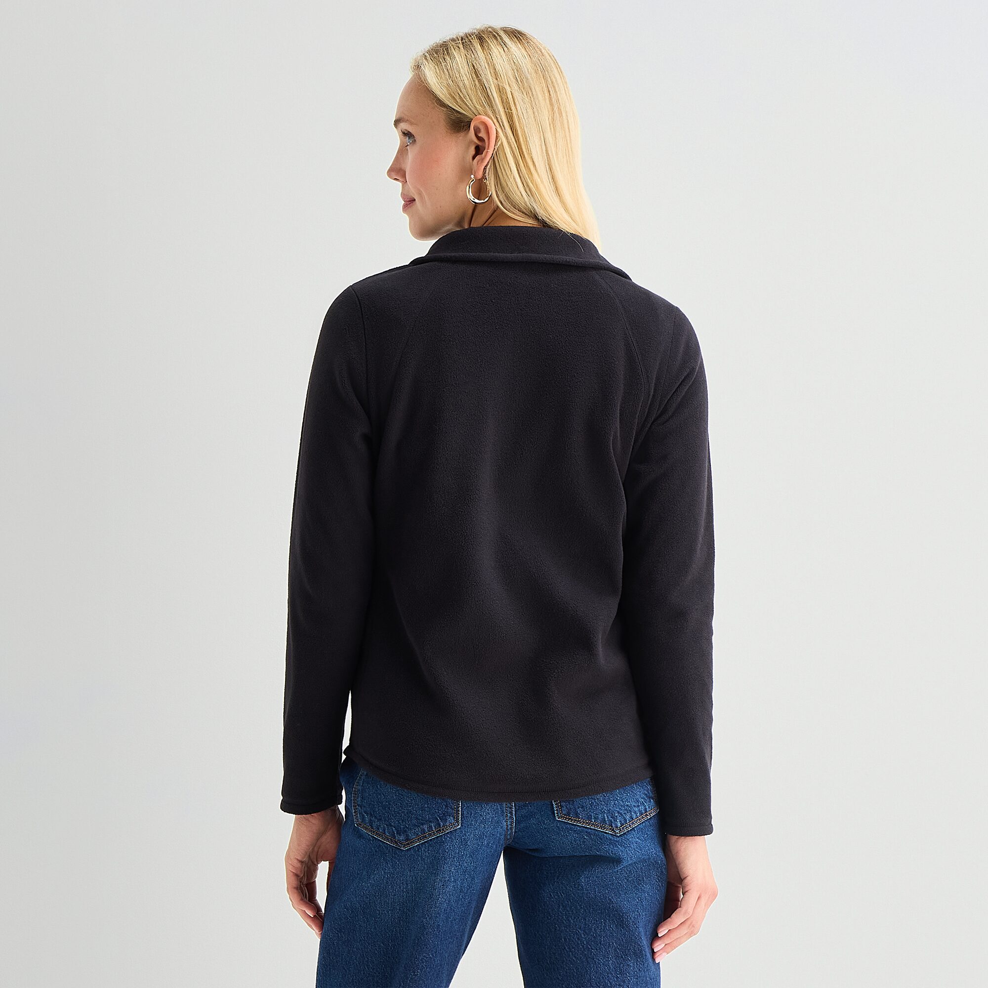 St. John's Bay Womens Mock Neck Long Sleeve Quarter-Zip Pullover