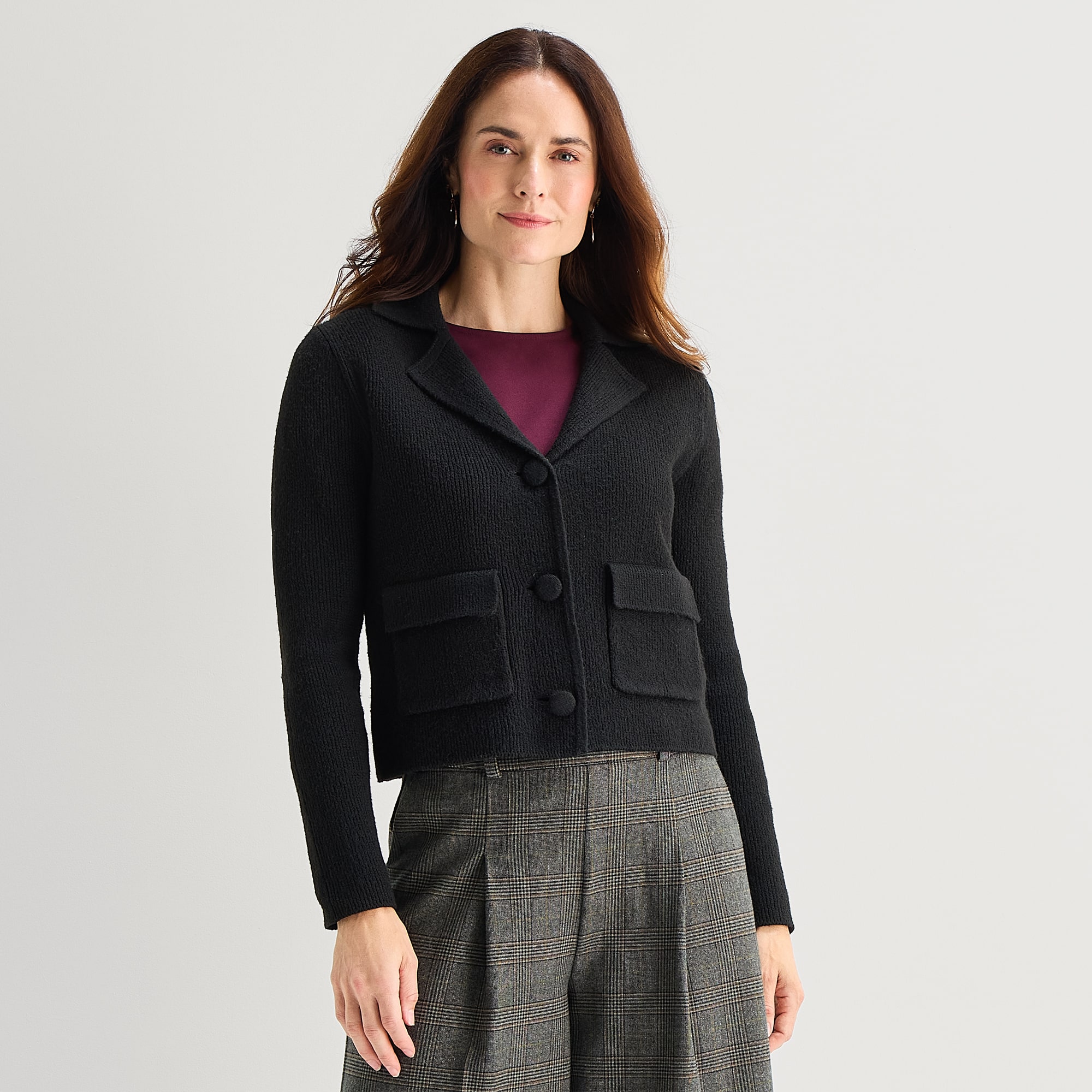 Liz Claiborne Womens Long Sleeve Button Cardigan