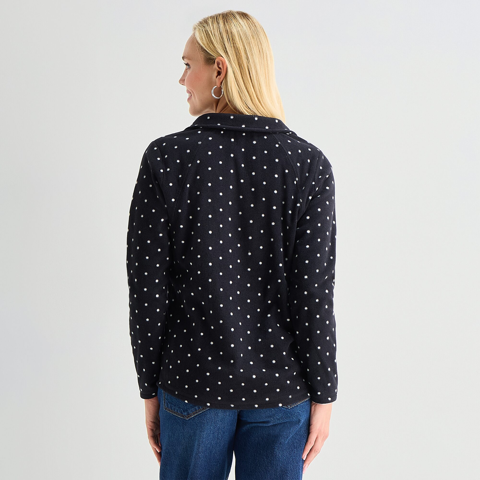St. John's Bay Womens Mock Neck Long Sleeve Fleece Quarter-Zip Pullover