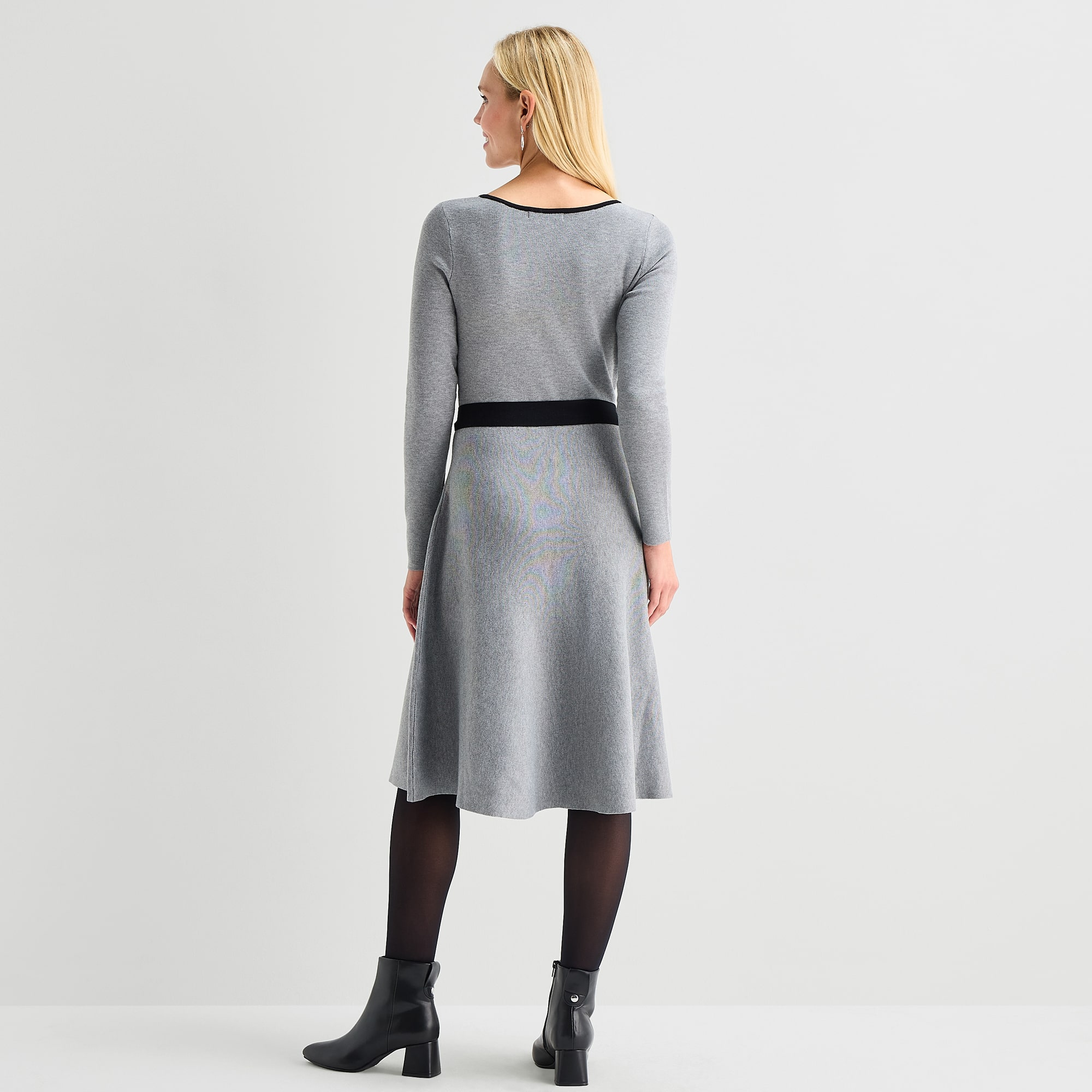 Danny & Nicole Womens Long Sleeve Floral Sweater Dress