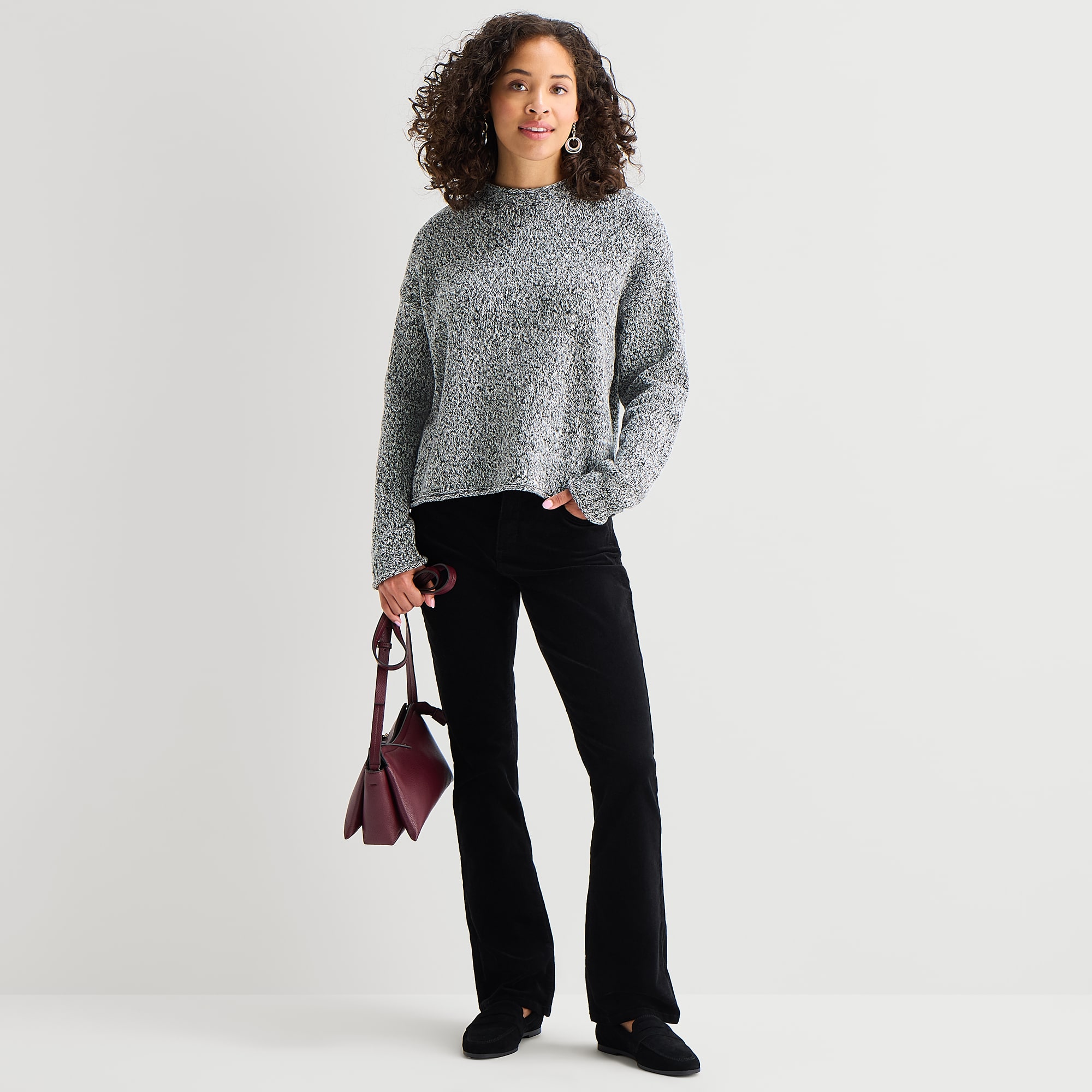St. John's Bay Tall Womens Rollneck Long Sleeve Pullover Sweater