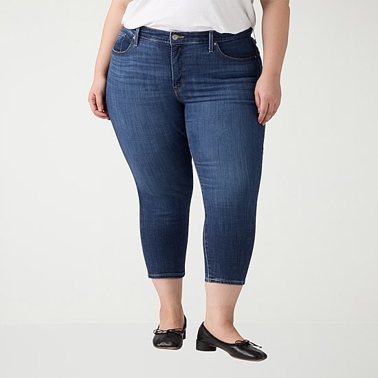 Levi's® Shaping Womens Plus Stretch Fabric Slim Mid Rise Capri Pant