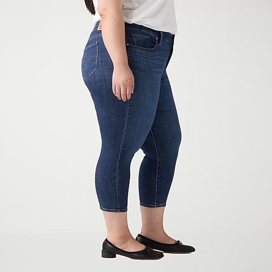 Levi's® Shaping Womens Plus Stretch Fabric Slim Mid Rise Capri Pant