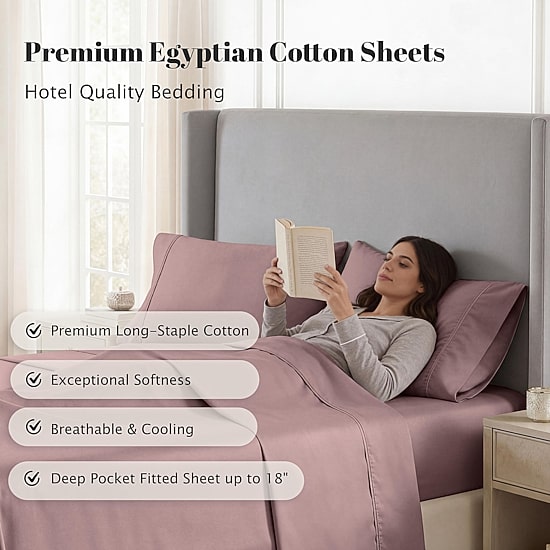 SUPERIOR® Egyptian Cotton Premium Soft 530tc Deep Pocket Sheet Set