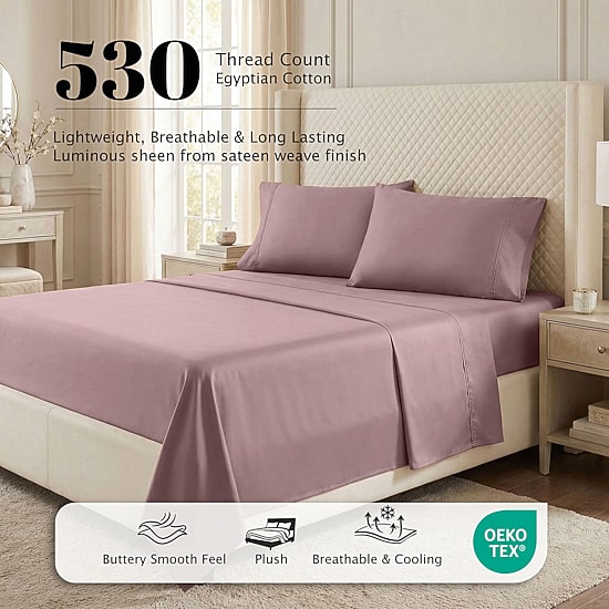 SUPERIOR® Egyptian Cotton Premium Soft 530tc Deep Pocket Sheet Set