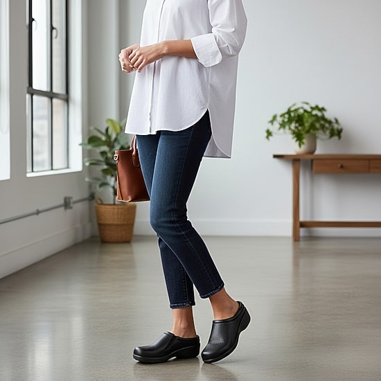 Easy Works By Easy Street Beck Womens Round Closed Toe Clogs