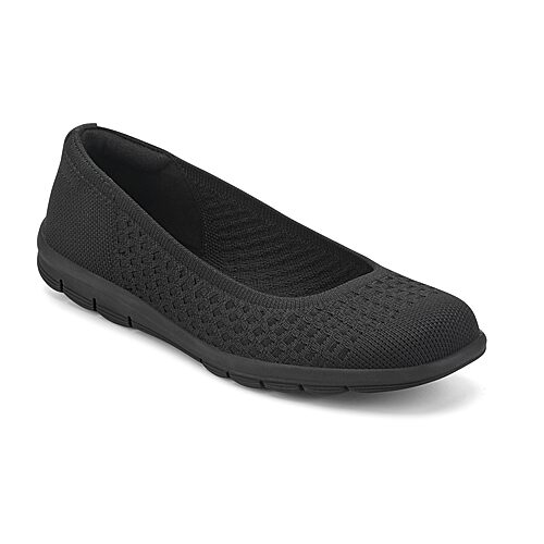 Easy Spirit Riona2 Womens Round Ballet Flats In Black