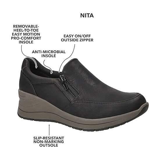 Easy Works By Easy Street Nita Womens Round Closed Toe Slip-On Shoe
