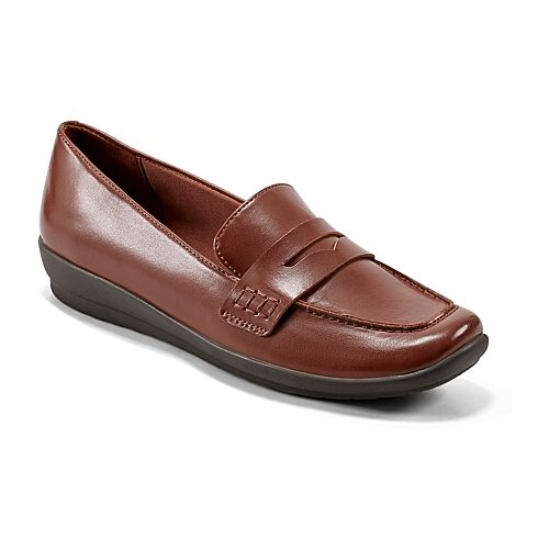 Easy Spirit Aerilyn3 Womens Round Loafers In Brown