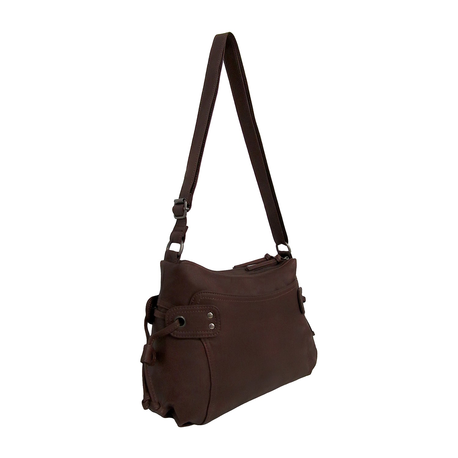 Bueno of California Stripe Smooth Washed Tie Side Medium Crossbody Bag