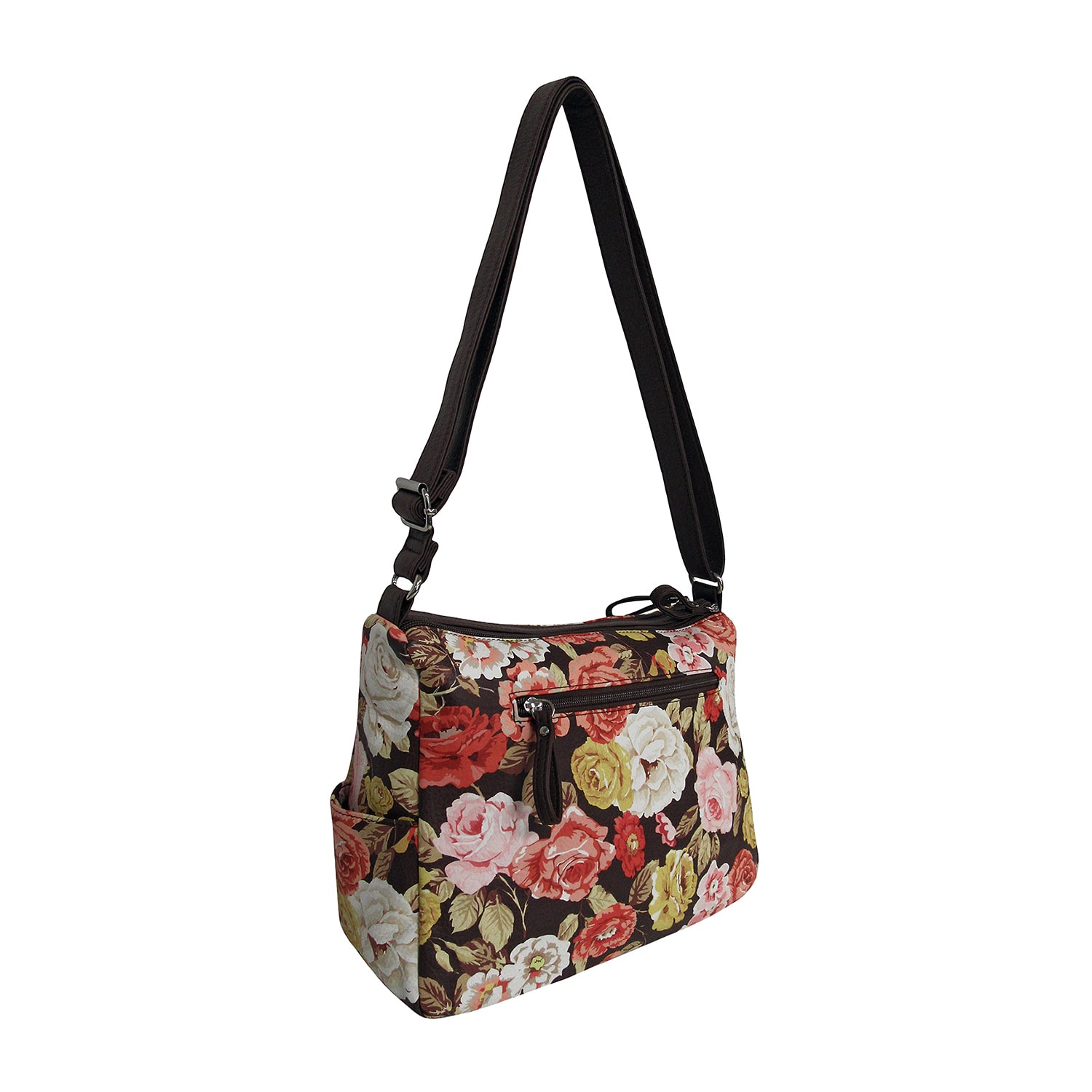 Bueno of California Print Washed Double Medium  Zip Crossbody Bag