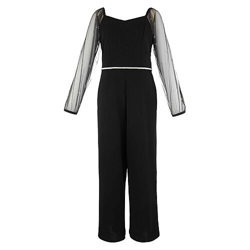 Speechless Kids' Girls Square Neck Sleeveless Jumpsuit In Black