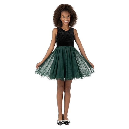 Speechless Girls Sleeveless Velvet Fit + Flare Dress