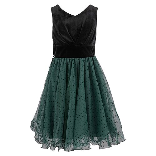 Speechless Kids' Girls Sleeveless Velvet Fit + Flare Dress In Green