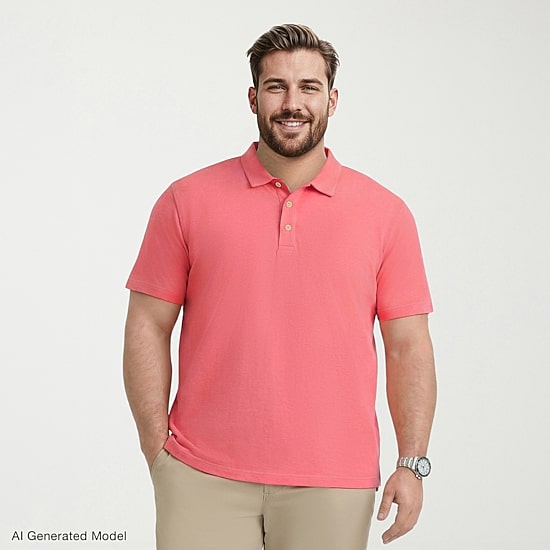 IZOD Dockside Slub Big and Tall Mens Classic Fit Short Sleeve Polo Shirt