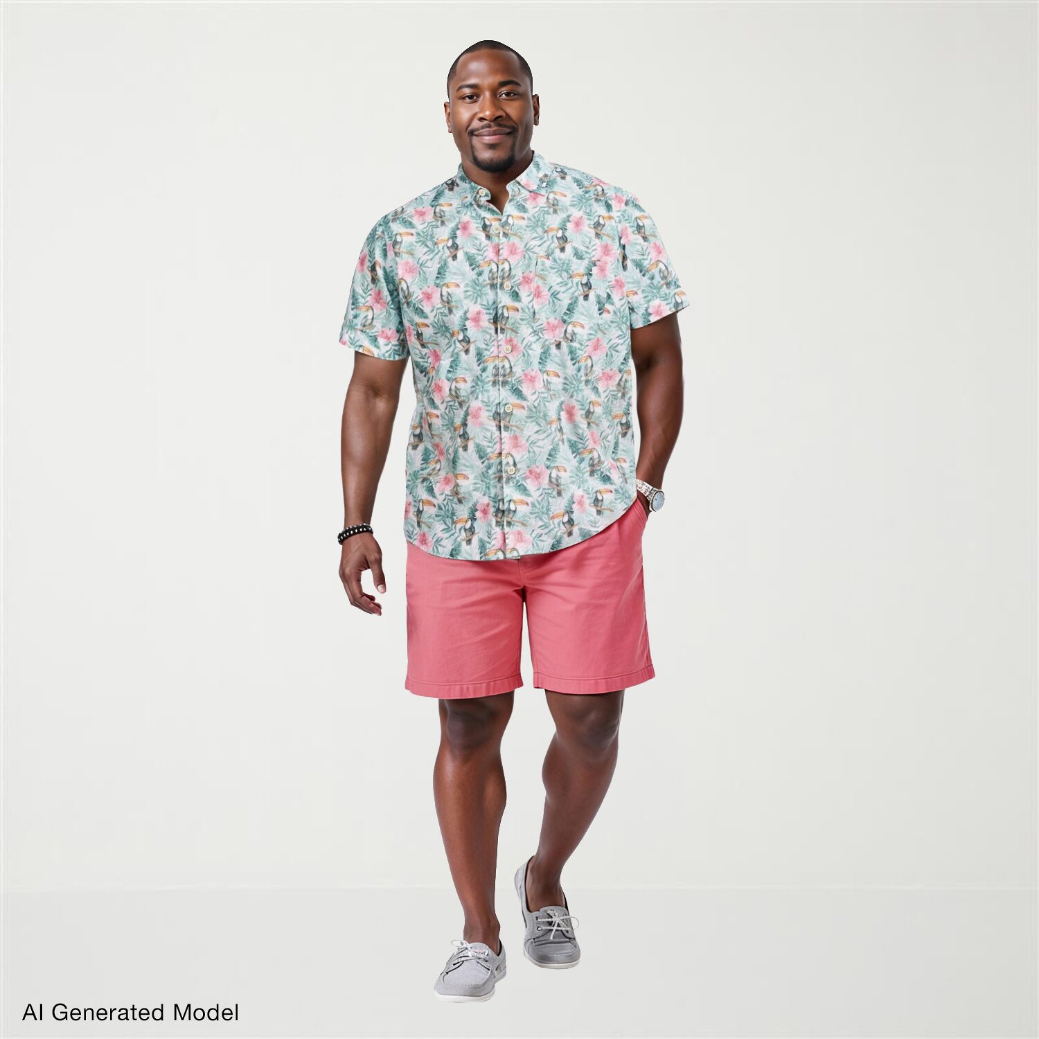 IZOD Dockside Chambray Mens Short Sleeve Classic Fit Big and Tall Button-Down Shirt