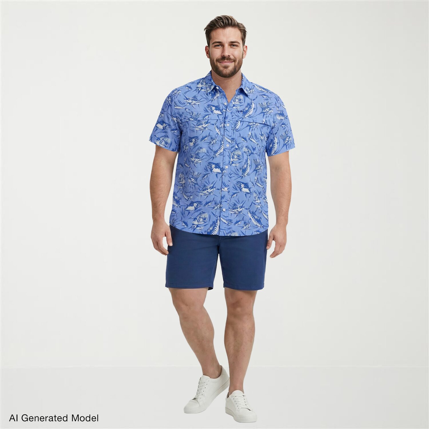 IZOD Sunshield Performance Mens Short Sleeve Classic Fit Stretch Fabric Big and Tall Button-Down Shirt