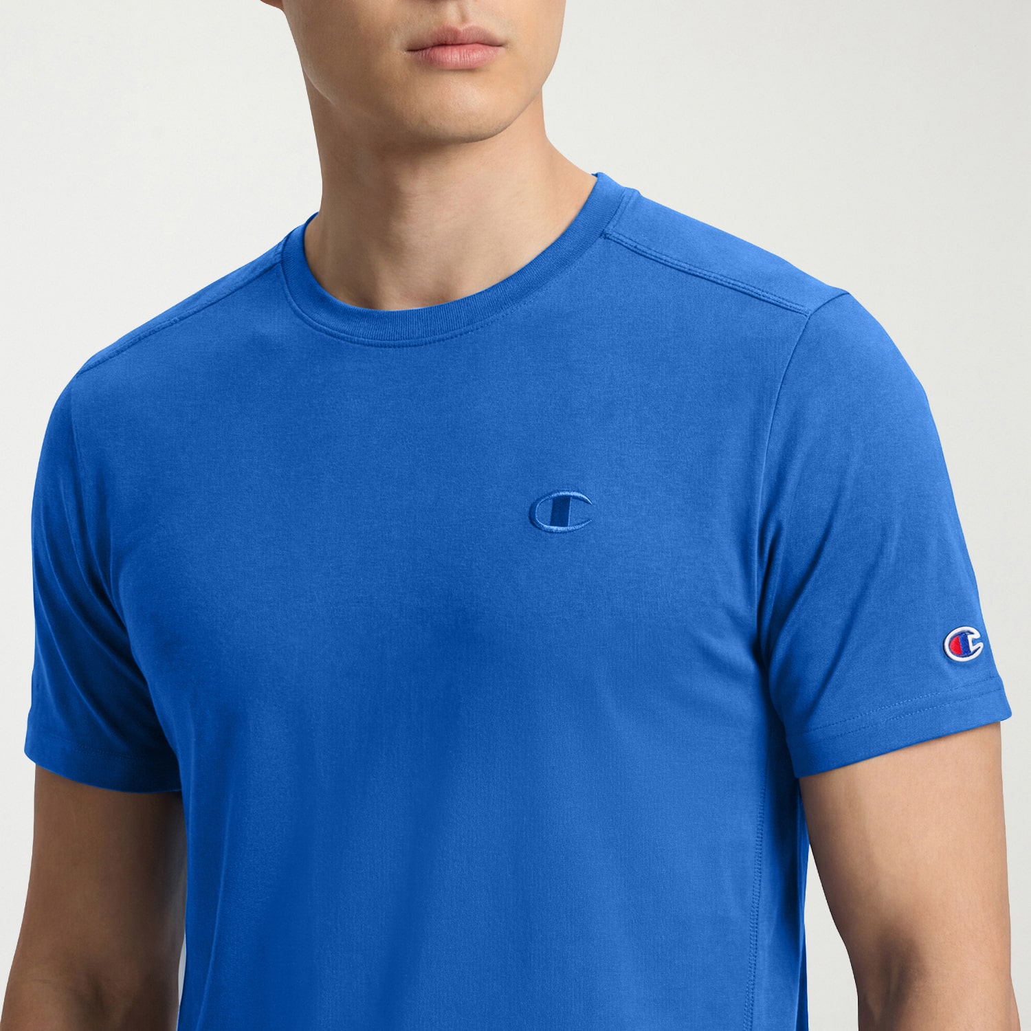 Champion Mens Crew Neck Short Sleeve Embroidered Active T-Shirt