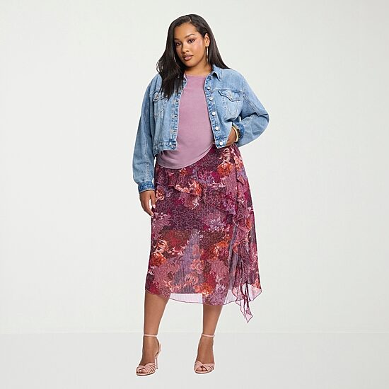 JS Jessica Simpson Womens Plus High Rise Maxi Skirt