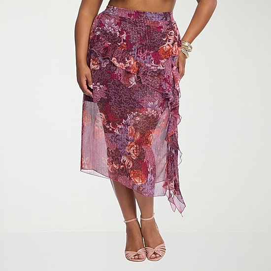 JS Jessica Simpson Womens Plus High Rise Maxi Skirt