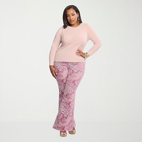 JS Jessica Simpson Womens Plus High Rise Flare Corduroy Pant