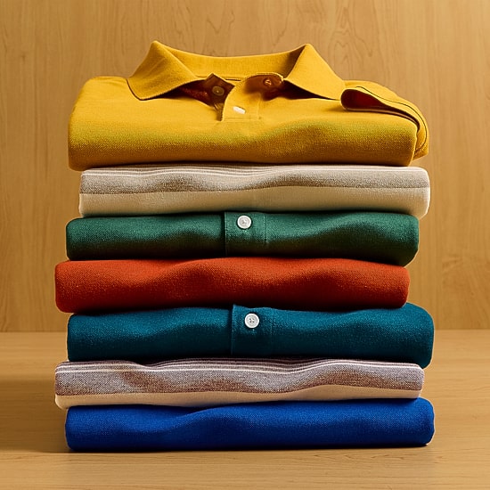 St. John's Bay Premium Stretch Striped Oxford Mens Classic Fit Short Sleeve Polo Shirt