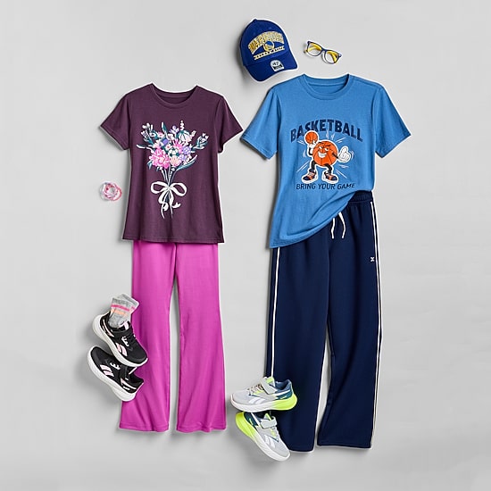Xersion Little & Big Kid Girls Crew Neck Short Sleeve Regular Fit Graphic T-Shirt