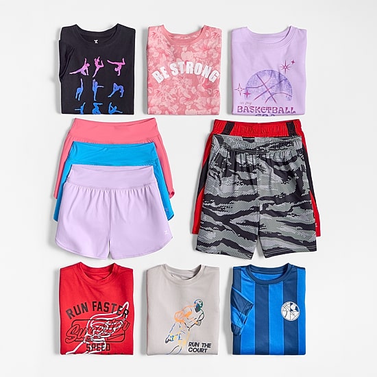 Xersion Little & Big Kid Girls Crew Neck Short Sleeve Regular Fit Graphic T-Shirt
