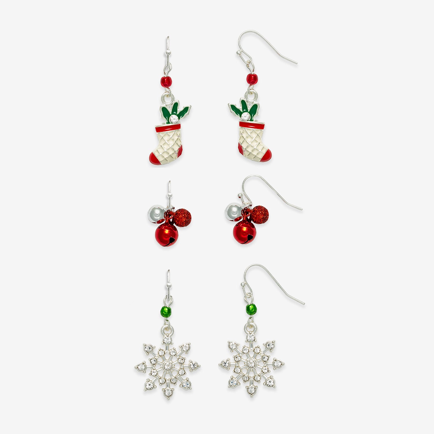 Mixit Womens Multi Color Cubic Zirconia 3 Pair Earring Set