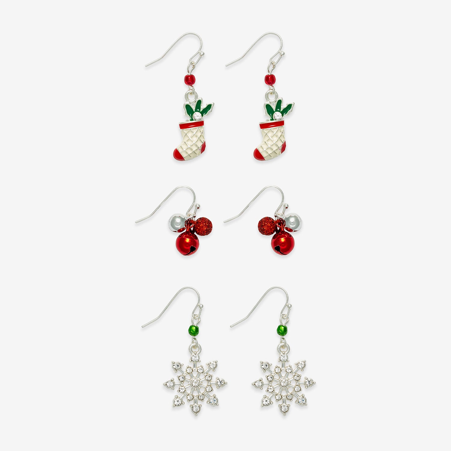 Mixit Womens Multi Color Cubic Zirconia 3 Pair Earring Set