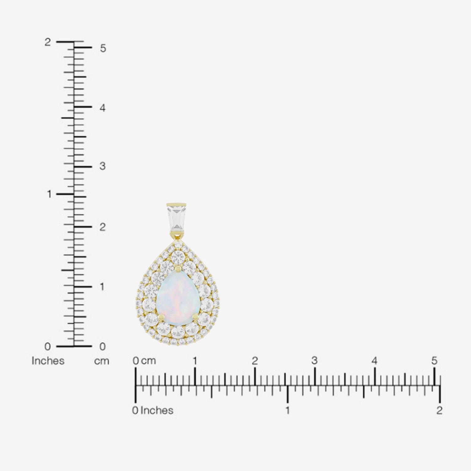 Womens Lab Created White Opal 14K Gold Over Silver Pear 18 Inch Pendant Necklace