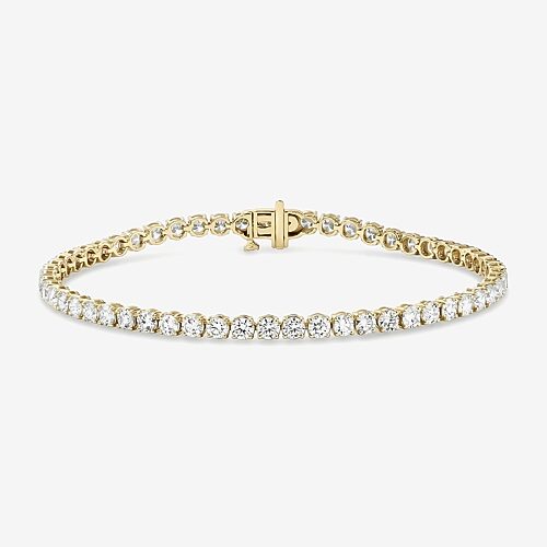 (F / Si2) Womens 5 CT. T.W. Lab Grown White Diamond 10K Gold 8 Inch Tennis Bracelet, One Size, Yellow