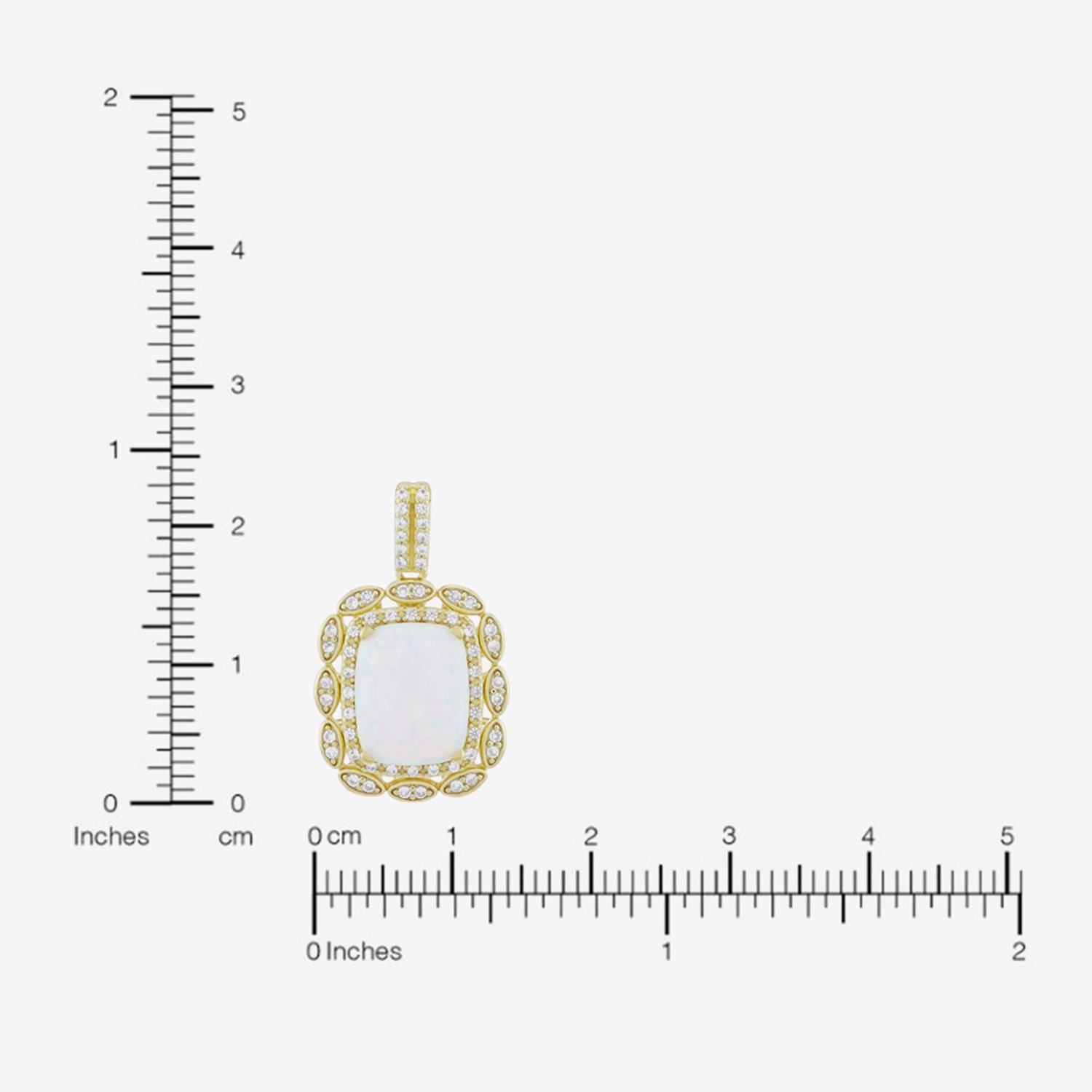 Womens Lab Created White Opal 14K Gold Over Silver Cushion 18 Inch Pendant Necklace