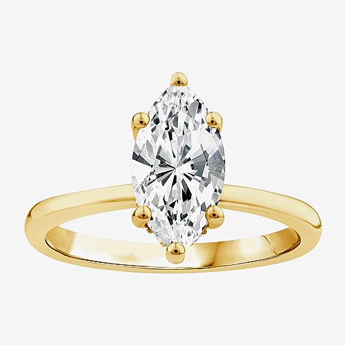 Modern Bride (f / Vs2) Womens 1 1/2 Ct. T.w. Lab Grown White Diamond Sterling Silver Marquise Side Stone Engageme In Yellow