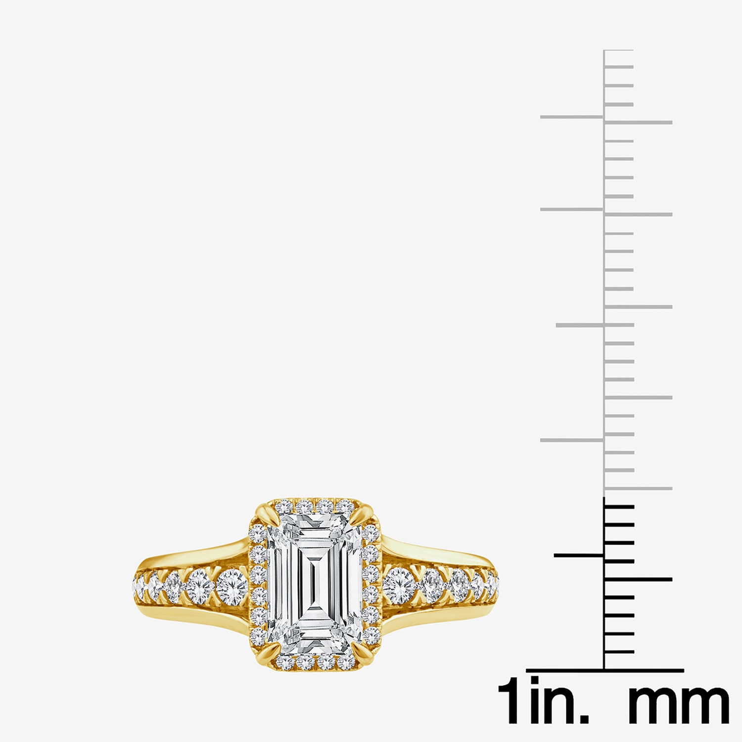 (F / Vs2) Womens 2 CT. T.W. Lab Grown White Diamond 14K Gold Over Silver Side Stone Halo Engagement Ring