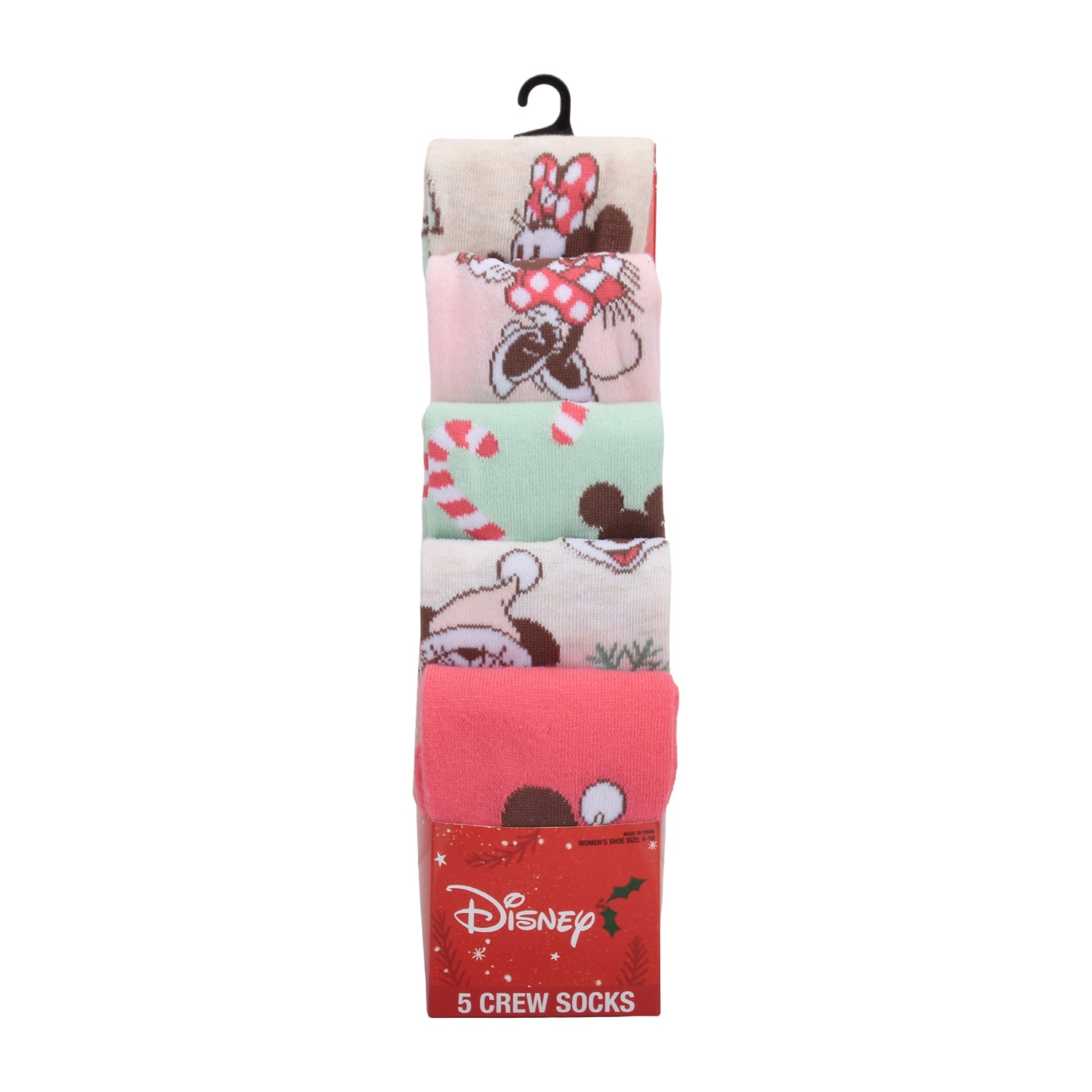 Womens 5-pc. Minnie Mouse Crew Socks