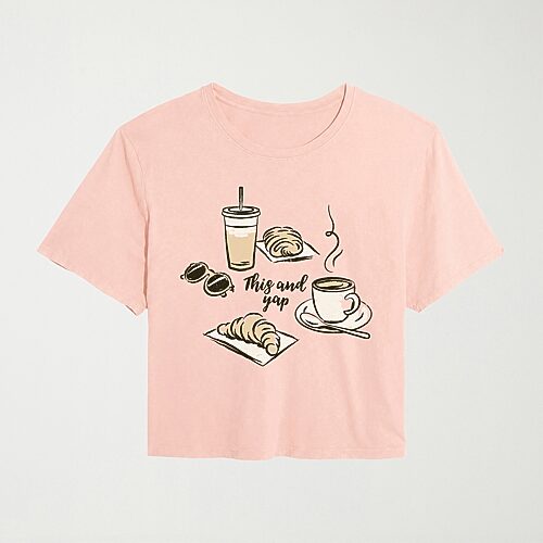 Hybrid Tees Womens Juniors Crew Neck Short Sleeve Regular Fit Graphic T-shirt In Pink