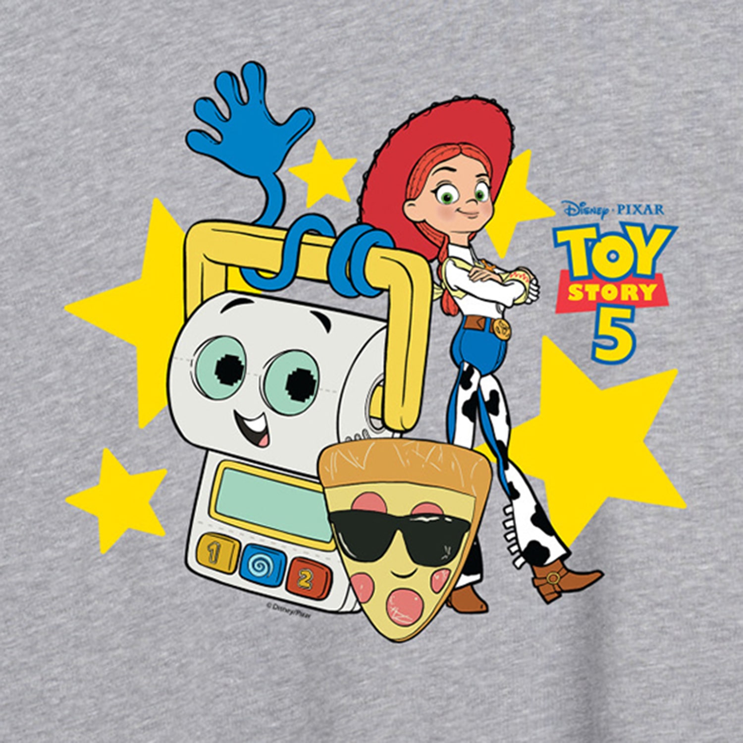 Womens Juniors Crew Neck Short Sleeve Oversized Toy Story Graphic T-Shirt