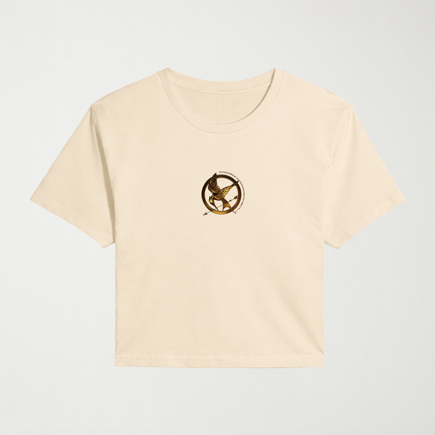 Womens Juniors Crew Neck Short Sleeve Regular Fit The Hunger Games Graphic T-Shirt