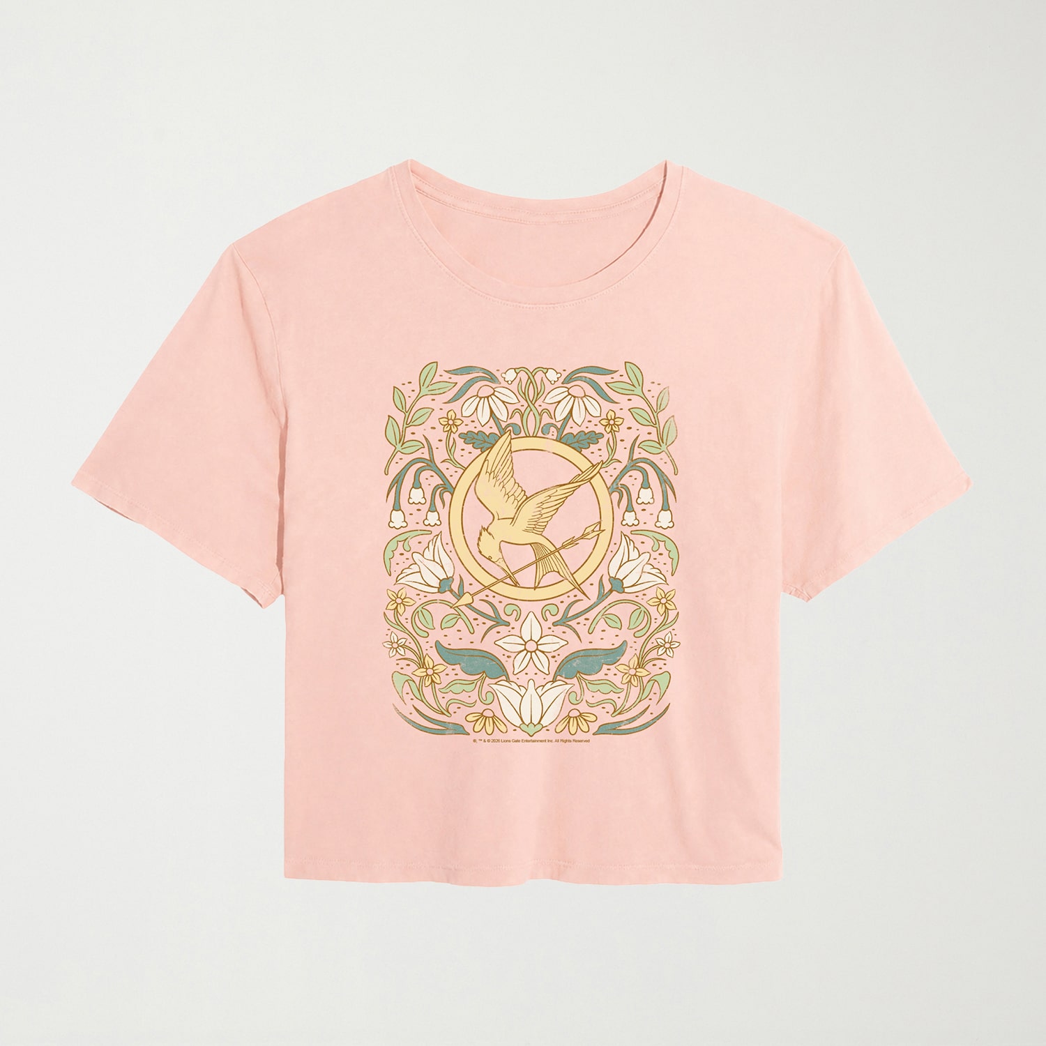 Womens Juniors Crew Neck Short Sleeve Regular Fit The Hunger Games Graphic T-Shirt