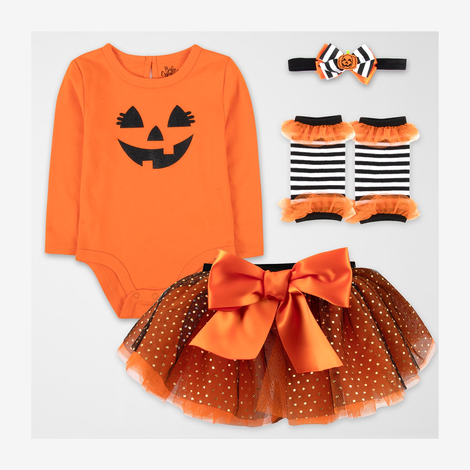 Baby Essentials Halloween Tutu Girls 4-pc. Clothing Set