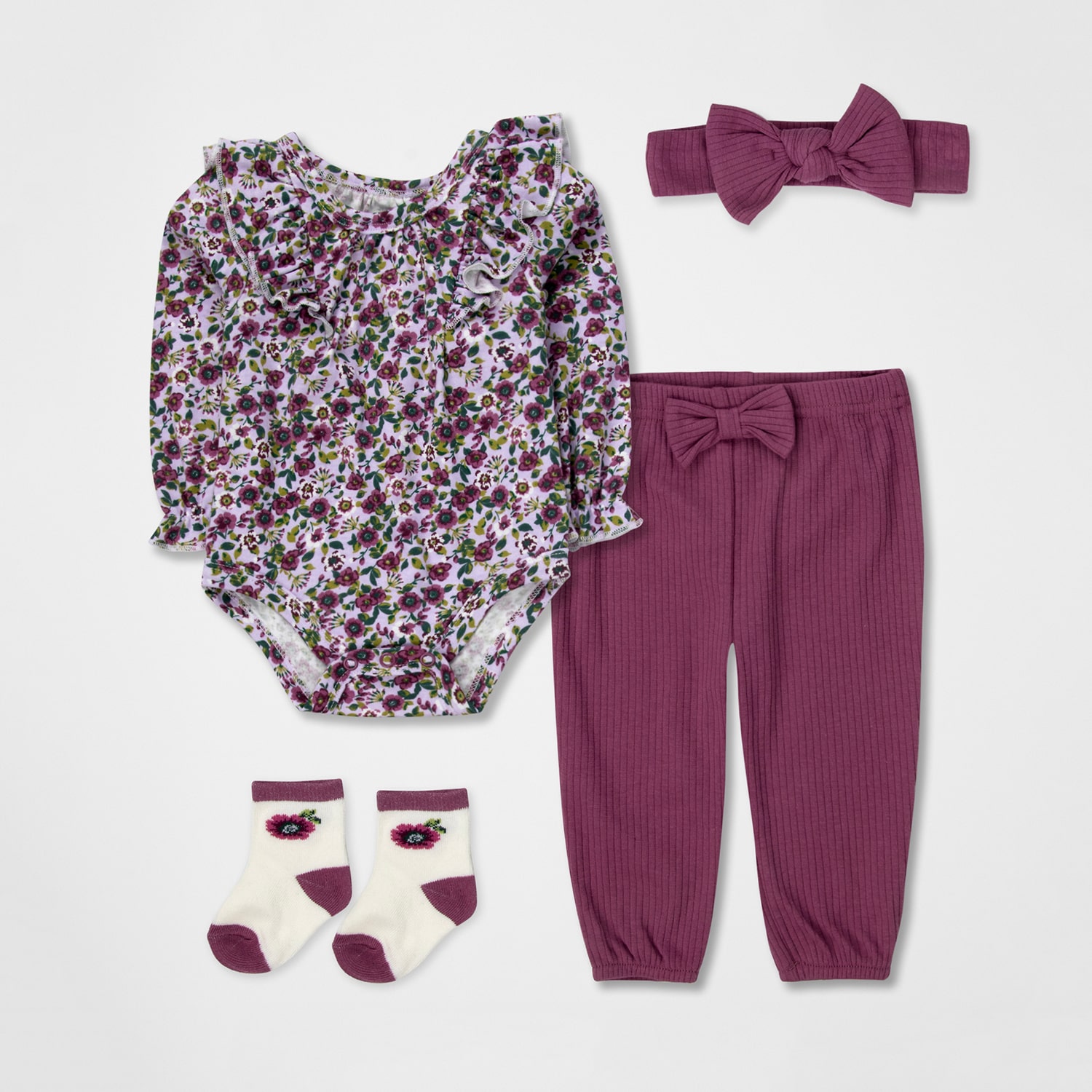 Baby Essentials Girls 4-pc. Clothing Set