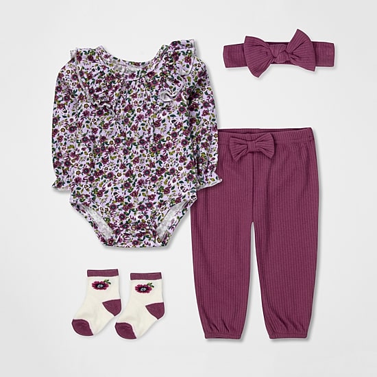 Baby Essentials Baby Girls 4-pc. Baby Clothing Set