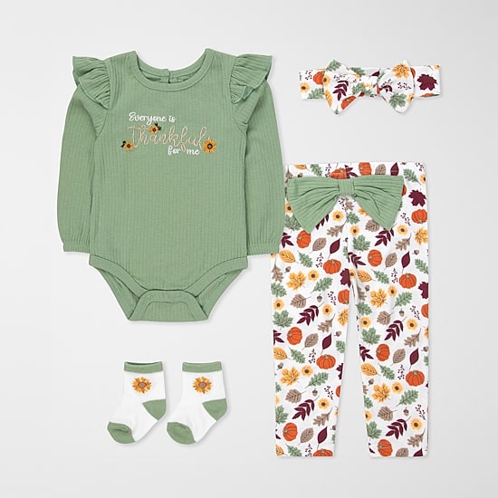 Baby Essentials Baby Girls 4-pc. Baby Clothing Set
