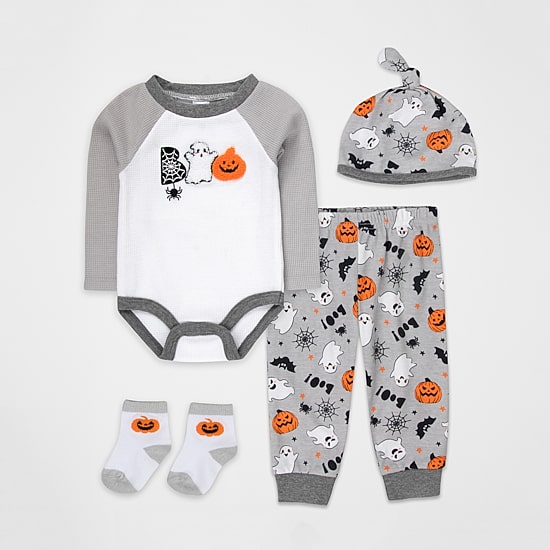 Baby Essentials Halloween Baby Boys Waffle 4-pc. Baby Clothing Set