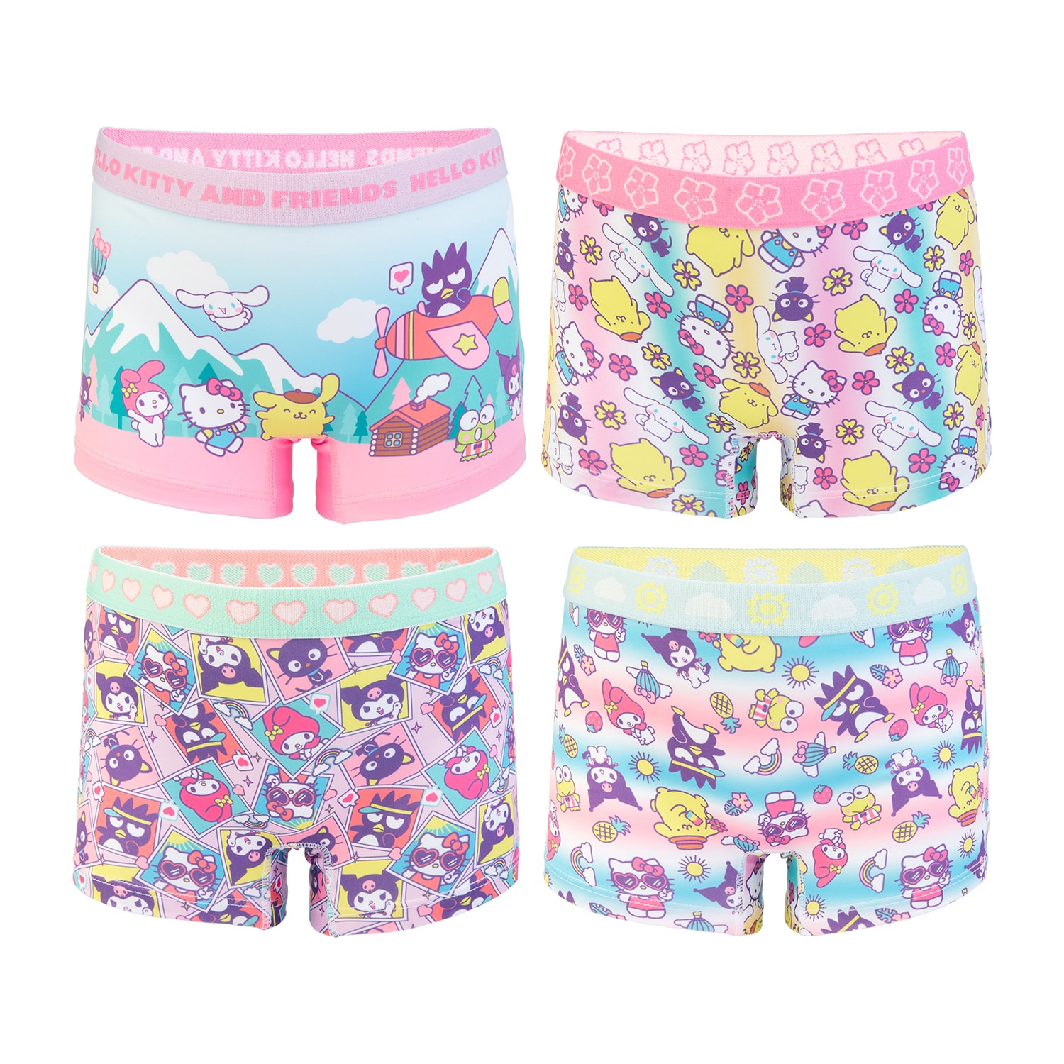 Little & Big Kid Girls Hello Kitty 4 Pack Boyshort Panty Gabp45006