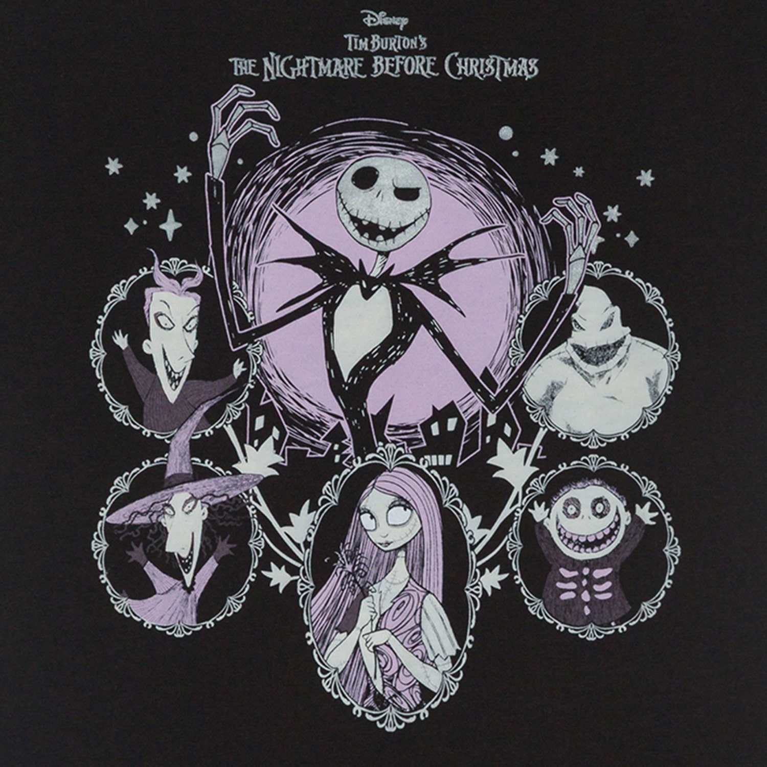 Little & Big Kid Girls Crew Neck Short Sleeve Regular Fit Nightmare Before Christmas Graphic T-Shirt