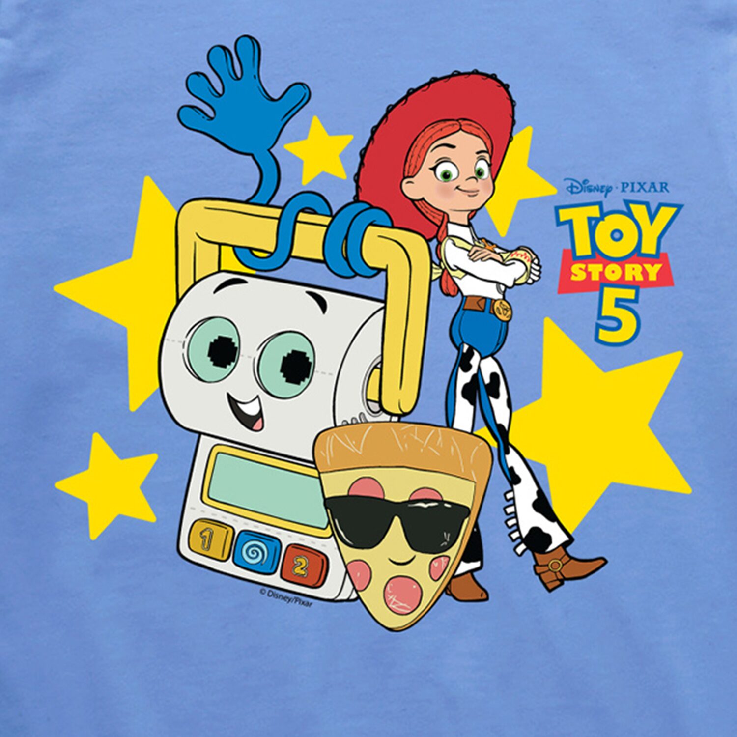 Disney Collection Pizza Toy Jessie And Friends Big Kid Boys Crew Neck Short Sleeve Regular Fit Story Graphic T-Shirt