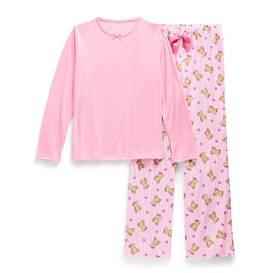 Sleep On It Little & Big Kid Girls Crew Neck Long Sleeve 2-pc. Pajama Set